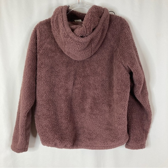 3/$30 PINK Victoria's Secret | Plum Fleece Sherpa Hooded Pullover Sweatshirt - Picture 9 of 10